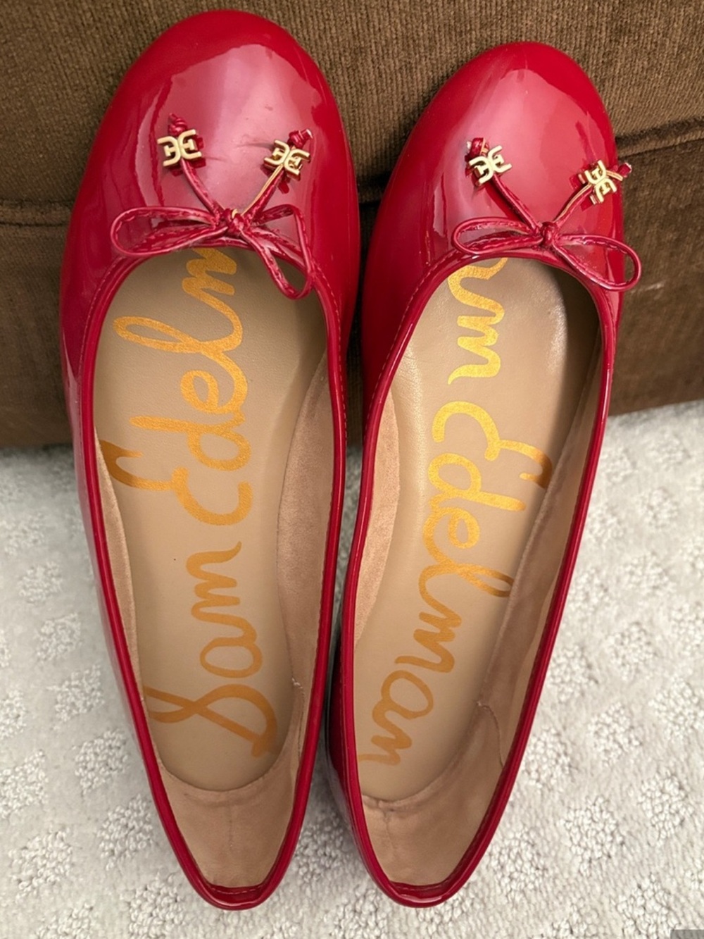 Sam Edelman Red Patent Bow Ballet Flats